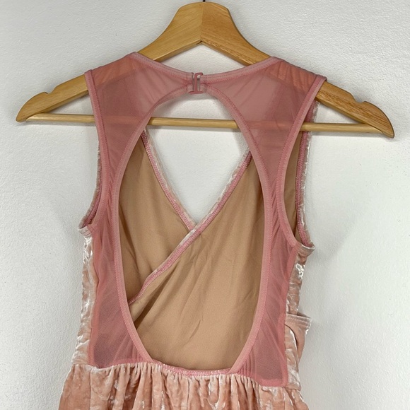 Weissman Velvet Wrap Dress Lyrical Dance Leotard with open back light pink NEW - Picture 7 of 11